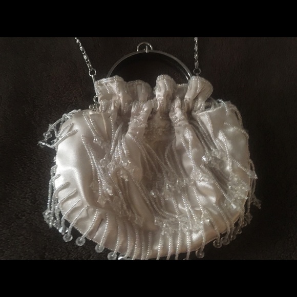 Vintage Satin Beaded Metal (small) evening bag - Picture 1 of 3